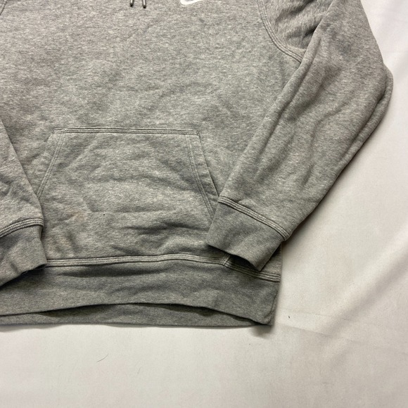 Nike Hoodie Men Small Heather Gray Cotton Fleece Lined Kangaroo Pockets Pullover - Picture 2 of 16